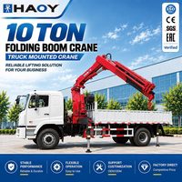 Grue hydraulique articulée autoportante télécommandée HAOY 10 tonnes pour camion lourd