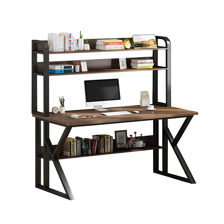 Home Study Computer tisch Stahl mit Bücherregal für Schreibtisch Gaming Steh KC-T0708