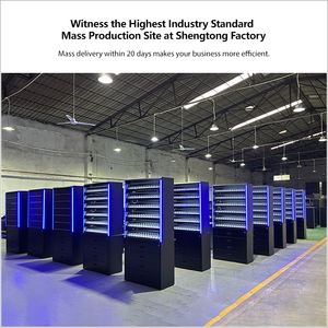 Gia Cố Kim Loại Khói Thuốc Lá Cửa Hàng Hiển Thị Giá Với Pusher Khóa An Toàn Cửa Màu Xanh Ánh Sáng Cửa Hàng Bầu Không Khí - Product Image 4