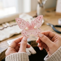 Cartes de présentation de bijoux personnalisées en carton épais, motif Papillon Sakura Rose Poudré et Fleur de Cerisier, pour boucles d'oreilles, OEM, Logo Personnalisé, Vente en Gros