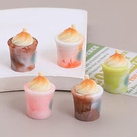 Miniature multicolore paille tasse à café Mini résine boisson Simulation jus d'orange modèle jouets boisson jouer maison de poupée accessoires