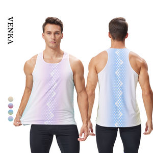 100% Polyester hommes sans manches imprimé sport gilet Fitness <span class=keywords><strong>Tennis</strong></span> course Singlet respirant léger séchage rapide <span class=keywords><strong>débardeur</strong></span> - Product Image 1