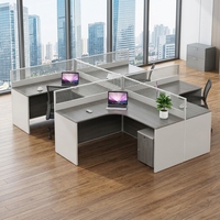 Poste de travail de bureau incurvé avec cloison, bureau informatique moderne en bois, table de direction de luxe, ensemble de mobilier de bureau
