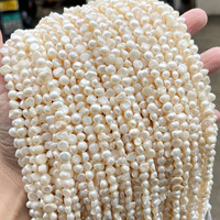 Perles d'eau douce blanches naturelles, polies double face, trou horizontal, accessoires de bijoux DIY, perles en vrac 4-9 mm
