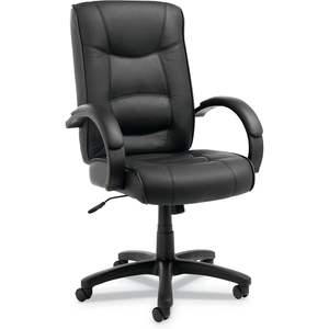 Alera Strada Series <b>High</b>-<b>Back</b> Swivel/Tilt <b>Chair</b> Minimalist Black Top-Grain PU Leather Adjustable Headrest Made Nylon Plywood PP - Product Image 3