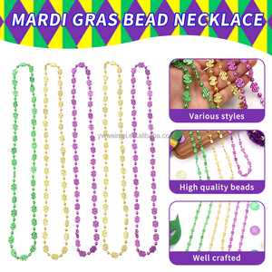 Mardi Gras kalung manik populer kecil desain Dollar Thanksgiving grosir Tiongkok Dekorasi manik modis untuk pertemuan meriah - Product Image 2