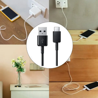 Câble USB Type C noir de 3 pieds (1 m) pour une charge rapide, compatible avec Samsung Galaxy S8 S9 S10