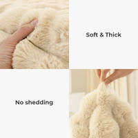 Housse de Canapé en Peluche Effet Lapin pour Animaux de Compagnie, Protection Antidérapante, Couleur Unie, Anti-Perte de Poils, Housse de Coussin Moelleuse pour Canapé