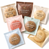 Sacs à biscuits imprimés avec logo personnalisé, transparents, thermoscellables, en plastique pour boulangerie, avec encoche de déchirement, compatibles avec les machines automatiques