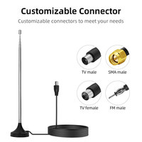 12dBi Vertikale Mini-Zugstangen-Antenne für Innenräume mit Magnetfuß GPS-Kompatibel Smart Digital TV Radio Glasfaser IP67 50Ohm