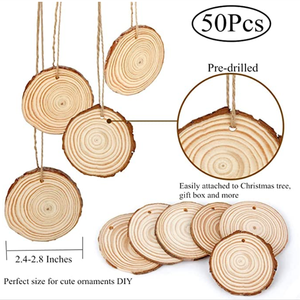 Cerchi rotondi naturali non finiti in <span class=keywords><strong>legno</strong></span> di <span class=keywords><strong>abete</strong></span> artigianato fai-da-te in <span class=keywords><strong>legno</strong></span> tagliati con corteccia - Product Image 2