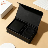 Boîte en papier de luxe magnétique en forme de livre avec fenêtre en forme de cœur et insert en mousse EVA pour emballage de bijoux, fleurs, Saint-Valentin et mariages