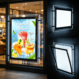 Afficheur de Vitrine Immobilière A4 Recto-Verso avec Écran Publicitaire LED - Support Polyvalent pour Boîte à Lumière et Panneau d'Affichage pour Bureau - Product Image 1