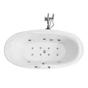 Acryl-Badewanne Hydromassage Soakwanne Luxus-Stein-Badewanne Massage feste Oberfläche Stein Harz mattierte weiße Stein-Badewanne