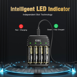 Baterías AA recargables EBL paquete de 4 1,6 V doble A <span class=keywords><strong>Ni</strong></span>-<span class=keywords><strong>Zn</strong></span> 3000mWh con cargador de batería 4 Bay <span class=keywords><strong>Ni</strong></span> <span class=keywords><strong>Zn</strong></span>/<span class=keywords><strong>Ni</strong></span> MH AAA - Product Image 3