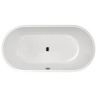 Baignoire ovale Aquaspring en acrylique blanc, autoportante, pour hôtel, petite baignoire d'intérieur avec drain pour salle de bain