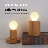 Base de lampe de table en bois massif standard US EU support de lampe enfichable LED avec vis E27 et accessoires d'éclairage ligne de commutation