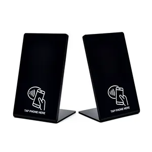 NFC 13.56mhz personalized Logo Print Acrylic Material Table NFC Card Stand NFC Google Review Card