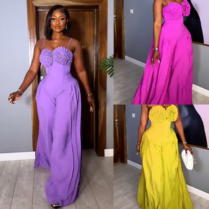 Nouvelle <span class=keywords><strong>combinaison</strong></span> sexy pour femmes européennes et américaines, <span class=keywords><strong>taille</strong></span> haute, avec bretelles, <span class=keywords><strong>pantalon</strong></span> large, <span class=keywords><strong>grande</strong></span> <span class=keywords><strong>taille</strong></span>, couleur unie, jupe-<span class=keywords><strong>pantalon</strong></span> - Product Image 3