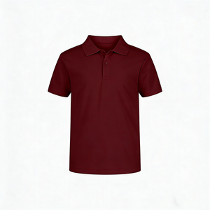 Uniforme Scolastica Stile Inglese, Camicia Polo Rossa con Logo per Uomo - Product Image 1