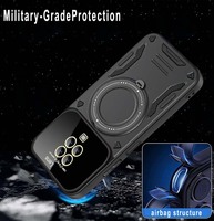 Housse de téléphone armure pour Redmi Note 9 Pro étui de téléphone magnétique avec grand étui de support de téléphone pour objectif de caméra