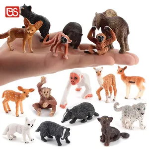 BS Toy 12PCS Blind Box Sehr billig Andere Kunststoff Realistische Mini Spielzeug Wild Life Finger Tier Königreich Modell PVC Für Kindergarten