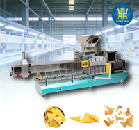Machine de fabrication de chips de maïs frites entièrement automatique, extrudeuse de chips de maïs triangulaires, ligne de production de chips de maïs tortilla