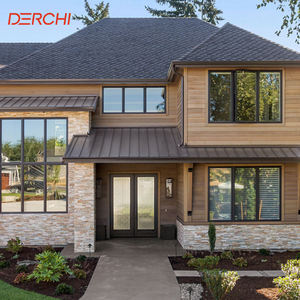 Fenêtre à battant DERCHI USA populaire, à rupture de pont thermique, <span class=keywords><strong>triple</strong></span> <span class=keywords><strong>vitrage</strong></span>, ouverture extérieure avec grilles décoratives - Product Image 2