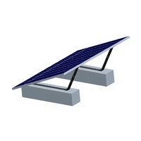 Support de montage de panneaux solaires à toit plat en acier au carbone, structure PV en stock pour montage au sol