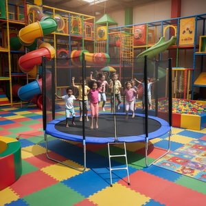 Trampoline de fitness commercial de 12 pieds, pliable, en mousse PVC, avec <span class=keywords><strong>filet</strong></span> de protection en acier pour enfants et adultes, intérieur/extérieur - Product Image 6