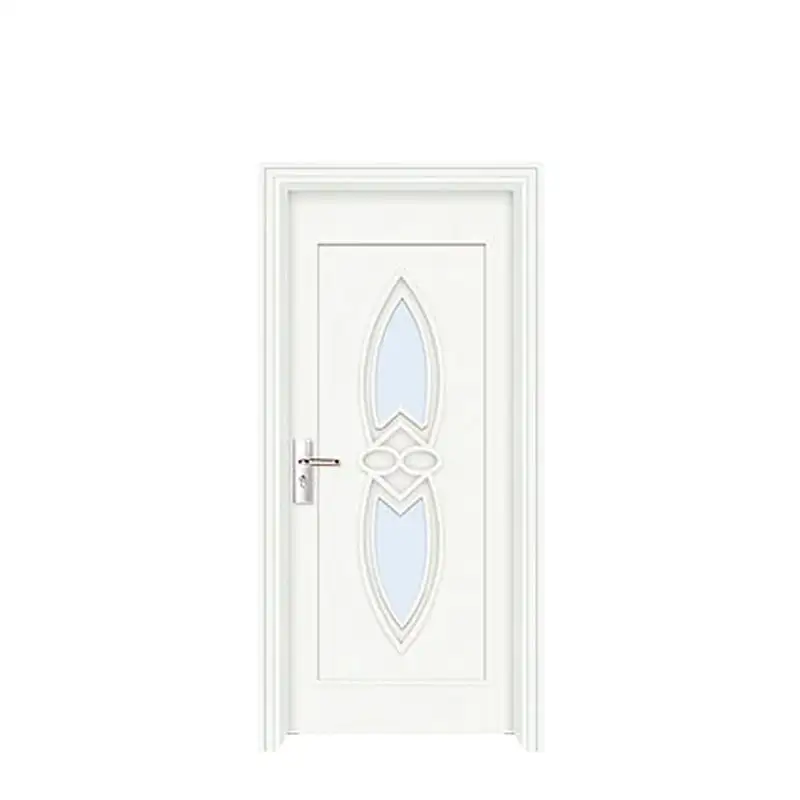 ประตูไม้คุณภาพสูงวิศวกรรมไม้เนื้อแข็งประตูภายในฟิล์มพีวีซีเคลือบห้องนอนสีขาว WPC ประตูกันน้ำภายใน