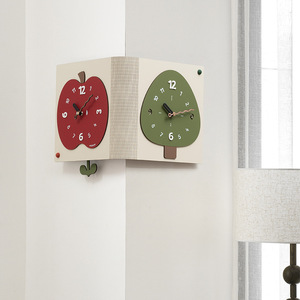 Wozoom Double-Sided Wall <b>Clock</b> Apple Tree Shape Quartz <b>Battery</b> Powered For Living Room Corner Decor - Product Image 4