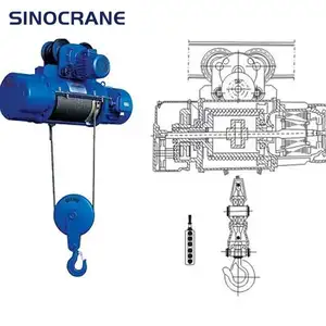Tali kawat listrik Hoist 3 Ton 5 Ton, troli pengangkat tali kawat Mini elektrik