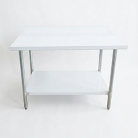 Table de travail XIANGYING en acier inoxydable 430 certifiée NSF, finition brossée mate, robuste, capacité de charge de 300 kg/m, bord arrière de 2 pouces, 2