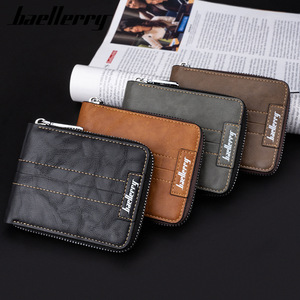กระเป๋าสตางค์แบบสั้นสำหรับผู้ชาย Baellerry สีดำ บุ PU ป้องกันการโจรกรรม พร้อมช่องใส่เหรียญแบบซิป ใช้ได้ทุกวัน - Product Image 3
