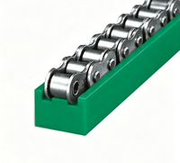 Guide-chaîne de type TS, simple et double rangée, en nylon, avec bande anti-usure en polyéthylène, usinage sur mesure.