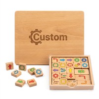 Juego Educativo STEAM de Bloques de Codificación de Madera y Papel Montessori Personalizados, Cubo de Programación Lógica para Mayores de 14 Años