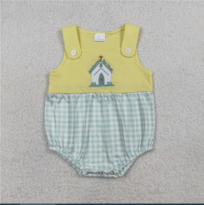 Combinaison d'été jaune pour bébé garçon avec broderie « Jésus m'aime » Baby SR3703 - Product Image 2