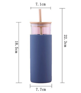 Taza de Café de Vidrio Borosilicato de Doble Pared Transparente de 500 ml (16 oz) con Tapa de Bambú y Pajita para Beber Directo, Gran Venta 2023 - Product Image 2