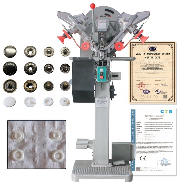High Speed Automatic Plastic Snap Button Metal Press Button Attach Machine