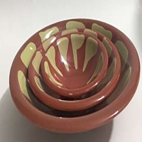 Ensemble de 3 assiettes et bols en mélamine de style arabe pour le Ramadan, 5"/7"/9", avec motif soleil couchant beige, pour la cuisine du Moyen-Orient