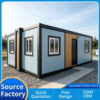 Maison conteneur en acier préfabriquée de luxe 20FT/30FT/40FT, modulaire et extensible, avec chambre/salle de bain/cuisine pour application en villa