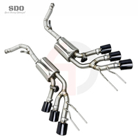 Système d'échappement complet en acier inoxydable SDO compatible avec Mercedes-Benz G63 AMG W463 5.5T 2012-2018 avec embouts noirs et silencieux Valvetronic