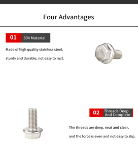 Vietnam CNC Machining Supplier 304 316 Stainless Hex <b>Flange</b> <b>Bolt</b> Galvanized Rust Resistant ISO M5 To M12 Machinery Fastener - Product Image 4