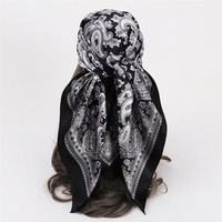 Foulard carré personnalisé à carreaux classiques pour femmes musulmanes, en polyester imitation soie, imprimé numériquement, séchage rapide, toutes occasions