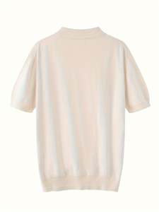 POLO de algodón de punto para hombre, suéter de golf de punto sólido, Jersey informal de manga corta de verano para negocios - Product Image 2