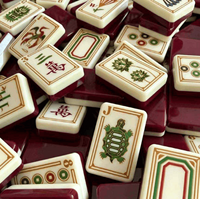 En gros, en stock : Jeu de Mahjong américain Wine Blue Sunday personnalisé, 160 tuiles gravées, en acrylique 4 couches, coffret de voyage de luxe