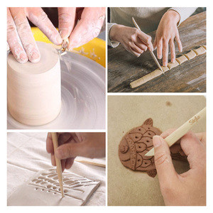 <span class=keywords><strong>Kit</strong></span> d'outils de <span class=keywords><strong>sculpture</strong></span> en céramique personnalisée pour débutants, ensemble de modelage et de moulage en argile - Product Image 4