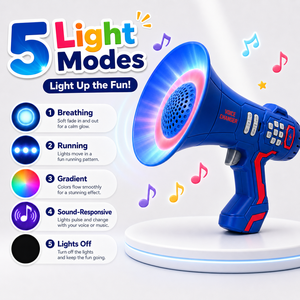 Changeur de Voix Rechargeable avec Lumières, Amplificateur Sonore et Convertisseur Multi-Son, <span class=keywords><strong>Jouet</strong></span> Klaxon - Product Image 4
