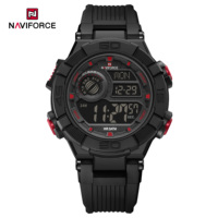 NAVIFORCE Resmi 7131 Jam Tangan Digital Tahan Air 5 Bar Fitur Tahan Air Pemasok Jam Tangan Sport Pria Kokoh Plastik LED